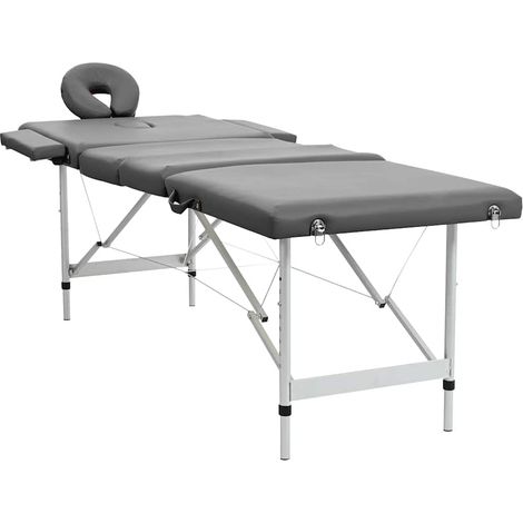 Table de massage 4 zones Cadre en aluminium Anthracite 186x68cm (1/5)
