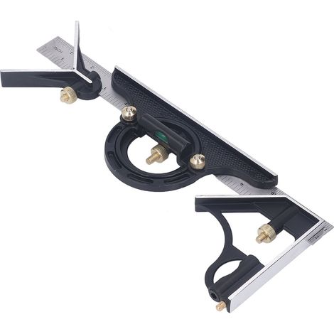 Équerre multifonction en acier inoxydable 300 mm - Outil de mesure de précision pour angles et dimensions (1/5)