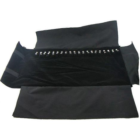 Rollaufbewahrungsbox-Organizer für Reisen mit Halsketten, Armbändern, Ohrringen und Ringen (schwarz)