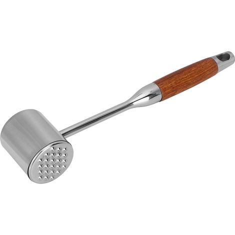 Marteau à viande en acier inoxydable 304, attendrisseur à viande à manche en bois, broyeur à viande, marteau à steak, marteau à viande massif, broyeur à viande de cuisine (1/5)