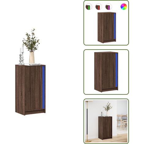 LED-Sideboard Braun Eichen-Optik 42,5x34x85 cm Holzwerkstoff - Sideboard - Sideboards - Kommode - Anrichte (1/5)
