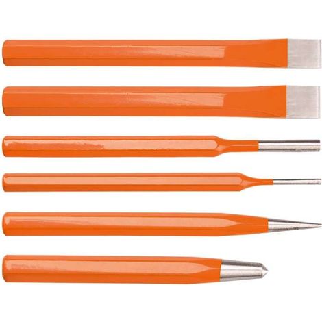 NEO TOOLS 33-061 Estuche con 6 punzones y buriles de Cromo-Vanadio CrV