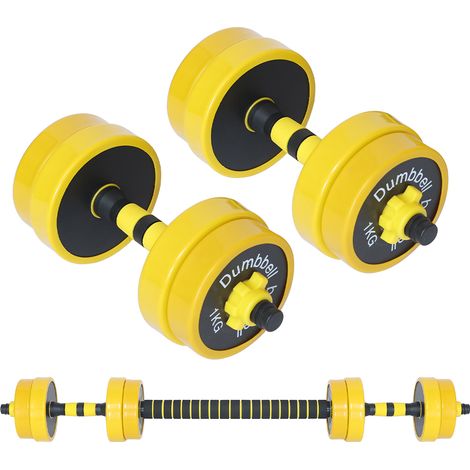 Set Manubri da 10kg (4x1kg+4x1.25kg) con Bilanciere Pesi per Fitness Allenamento