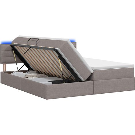 Maison Exclusive - Letto con contenitore LED e materasso Tortora 180 x 200 cm (1/5)