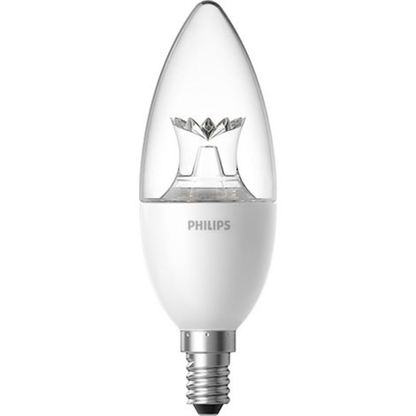 Bombilla tipo vela PHILIPS con conexión inalámbrica E14, 220-240V, Wi-Fi, control remoto mediante aplicación, temperatura de color de 3000K a 5700K, confort visual. (1/5)
