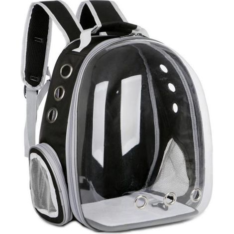 Double épaule Portable Porte-animal Sac à dos pour animaux de compagnie pour chiens de chats Voyage extérieur noir