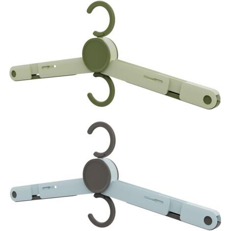 QORVA-Lot de 2 cintres de voyage pliables avec rallonge, durables et légers, pour suspendre vêtements et chaussettes (1/5)