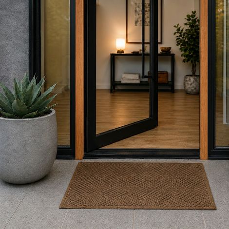 Tapis absorbant / anti-salissure Waterhog Diamond 60x90 cm - Bordure fashion - Camel (1/5)