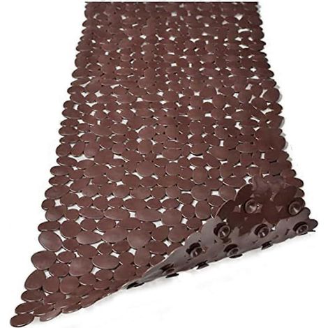 Tapis de bain antidérapant (marron) pour baignoire et douche (1/5)