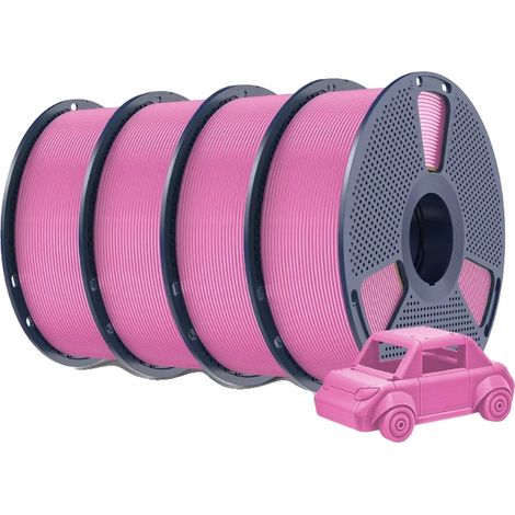 Filamento para impresora 3D, alta velocidad, acabado mate, 4 unidades, color rosa. (1/2)