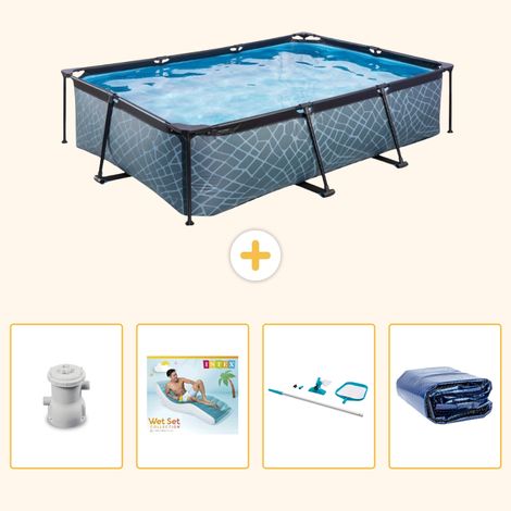Exit-toys Piscine Exit Rectangulaire - Effet Pierre - 300x200x65 cm - 5-pièces  S270 (1/5)