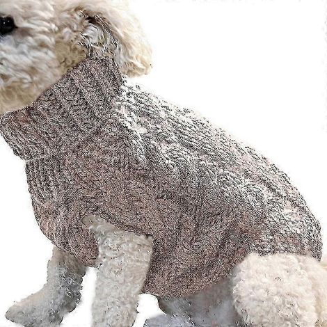 Manteau d'hiver pour chien, pull chaud en maille pour petites races, beige (1/5)