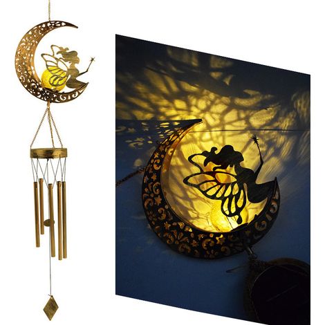 Lampe de jardin étanche solaire, carillon éolien, lumière rétro en fer forgé, projecteur pour pelouse et aménagement paysager-AquaForge (1/4)
