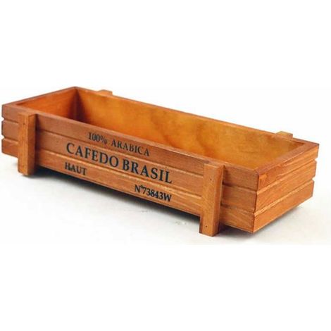 Boite A Plantes - Bois Naturel - Rectangulaire - Pour Succulentes Et Herbes - Intérieur Extérieur - 1 Pièce (1/5)
