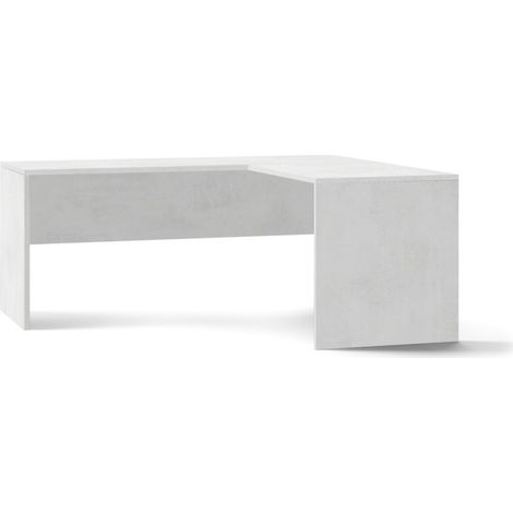 Moderner rechter Eckschreibtisch in Ossido White 180x169x h76 cm