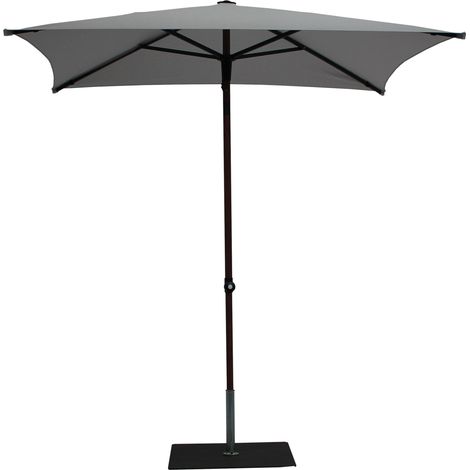 Ombrellone da Giardino 2x2 m Palo Ø38 mm in Alluminio Effetto Legno Tessuto Olefin Trend Wood Grigio (1/5)