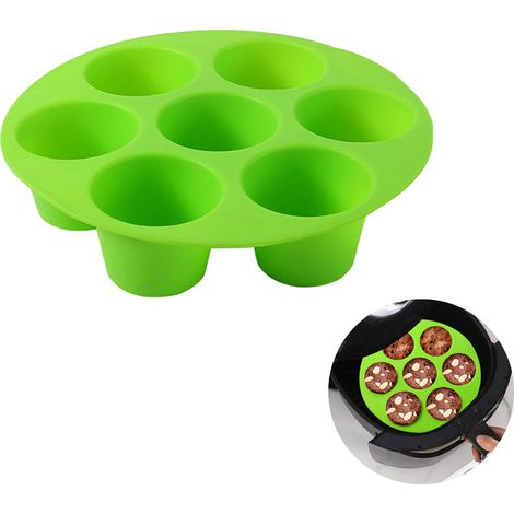 1 Moule à muffins, 7 cavités, silicone souple, antiadhésif, pour friteuse à air (1/5)