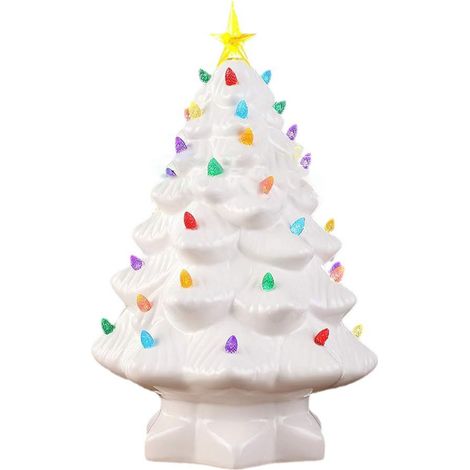 Ej.Life Harz-Weihnachtsbaum, 10,2 cm, bunte Miniaturfigur, Weihnachtsdekoration für Fenster, Hof, Display, Weiß (1/5)