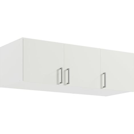 Aufsatzschrank 3-türig, 136cm breit, weiß, TRIEST-166 (1/3)