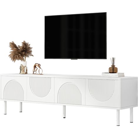 Modernes TV-Lowboard 180cm mit Stauraum, matte Oberfläche & Kabelmanagement – minimalistisches Design für Wohnzimmer, Schlafzimmer oder Flur (1/5)