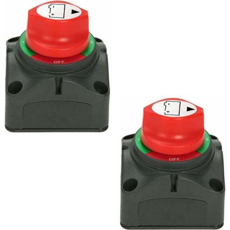 Sélecteur de batterie double 12V/24V interrupteur principal de batterie 300A sélecteur de commutateur à 4 positions pour voiture RV bateau(2 pack) (1/5)