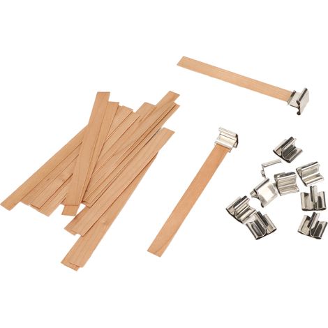 33 Mèches à Bougie en Bois Naturel, Kit DIY Artisanal, Biodégradable, Écologique, Sans Fumée, avec Base, pour Fabrication de Bougies Maison (1/5)
