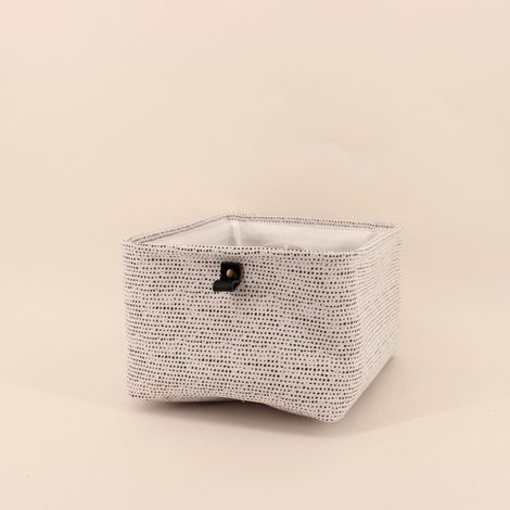 Panier rectangulaire à motifs gris 36x26x18cm (1/5)