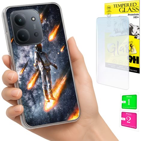Custodia per Xiaomi Redmi 15C 4G 171mm, cover posteriore con vetro 9H. (1/5)