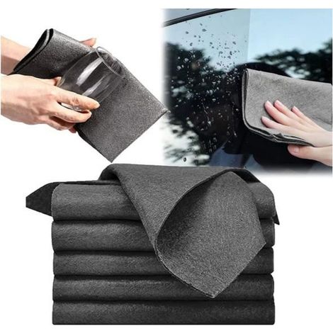 10 pièces chiffon de nettoyage microfibre, épais et sans traces, chiffon réutilisable 30x30 cm pour voiture, miroirs et cuisine (1/4)