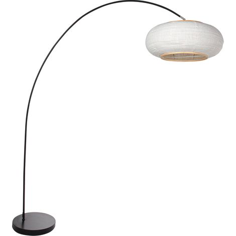 Mexlite - lámpara de pie - Solva - negro - metal textil - lámpara