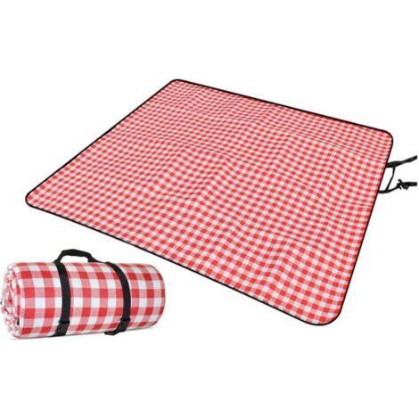 150 x 200cm Waterproof Picnic Blanket Washable Sunbathing Beach Outdoor Camping Picnic Mat Red (1/4)