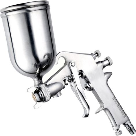 Pistolet pulvérisateur pneumatique avec godet supérieur 400ml, pistolet à air pour peinture maison, meubles et voiture. (1/5)