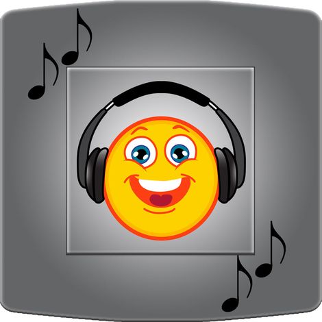 Interrupteur décoré emoticone musique