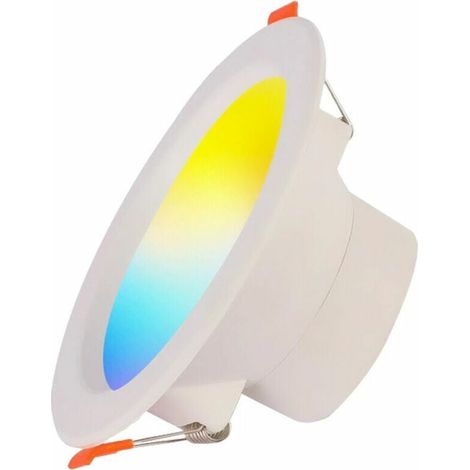 Spot Encastré RGB - 9 W - Dimmable Par Appli Tuya Et Voix Google Assistant Alexa - Température Couleur 2700-6500 K - Ouverture 90-100 Mm - 1 Pièce (1/5)