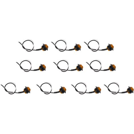 Lot de 10 feux de position latéraux à 3 LED, étanches IP68, ronds, universels pour camions, voitures et camping-cars, couleur jaune. (1/5)