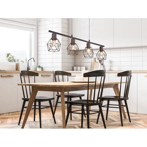 Industrial Pendelleuchte NARDA 4-flammig Metall Rostoptik, Breite 75cm (1/5)