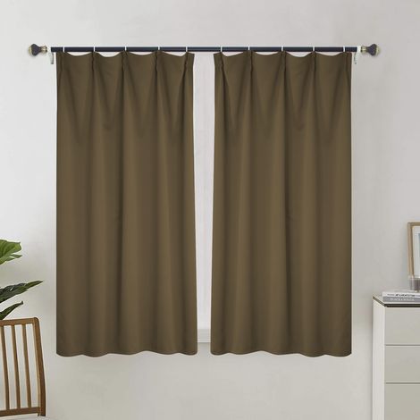 Rideau occultant pour salon, rideau isolant thermique, rideau à œillets, adapté aux portes-fenêtres (2 pièces, 100 x 110 cm).