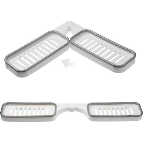 Cabine de douche d'angle pliable, sans perçage, auto-adhésive, étagère de salle de bain murale (1/5)