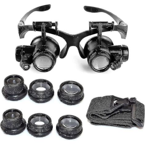 Loupe de bijoutier avec éclairage LED réglable, grossissement 10x, 15x, 20x et 25x. (1/3)