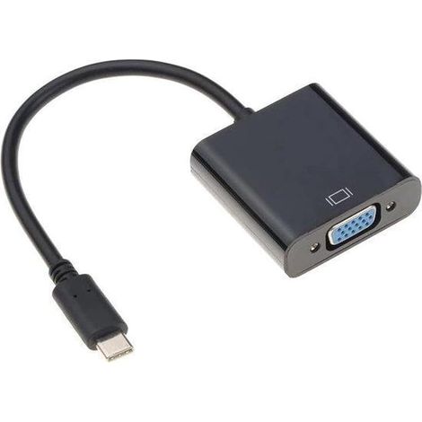 Câble Adaptateur USB-C vers VGA USB Type C - USB C Vga Adaptateur pour MacBook/Chromebook/Acer/Dell/HP/Lenovo (Black) (1/5)