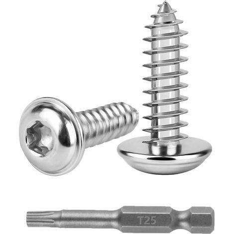 150 Vis Torx M5x16 Inox, Tête Ronde, Autotaraudeuses, T25 (1/5)