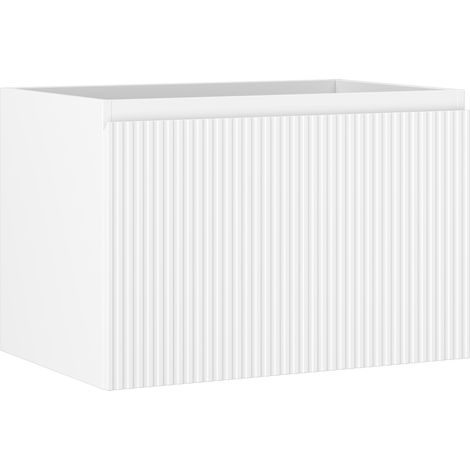 Mexen Rivel mobiletto da bagno sotto-lavabo 70 cm, 1 cassetto, scanalato, bianco opaco - 91A20-07047-1-BF01 (1/5)