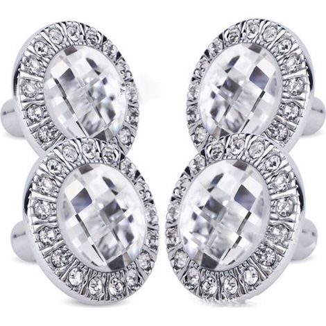 4 Stück runde Türknöpfe 30 mm, funkelnde Kristall-Strass-Griffe, Küchenschranktüren, Schubladenknöpfe, Silber (1/4)