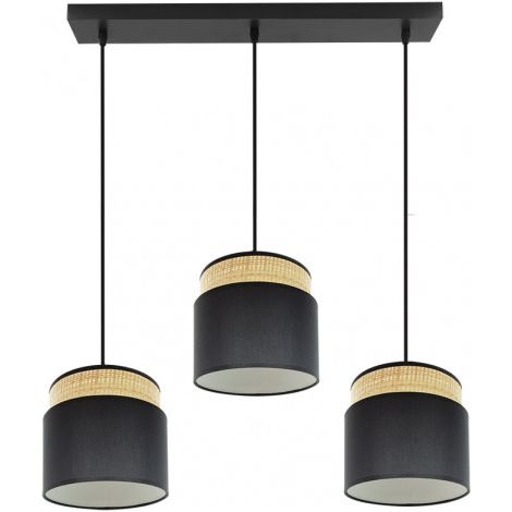 Regleta Kandy 3xe27 Natural/negro Regx68x19 Cm (1/4)