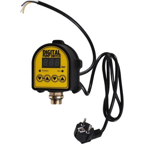 Interrupteur régulateur de pression 0-10 Bar, interface 1/2 pouce, compresseur eau/huile 220 V, pompe à eau automatique numérique marche/arrêt. (1/5)