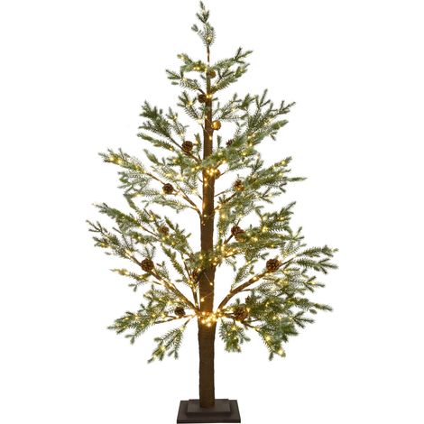 Sapin de Noël Artificiel avec Lumières LED 150 cm Décoration Extérieur et Intérieur Moderne Vert Laugaras (1/5)