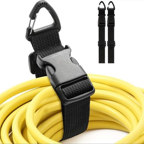 2 correas de almacenamiento ajustables y resistentes con mosquetón triangular, Correas para colgar organizadores de cables para garaje, 3,8-45 cm (1/4)