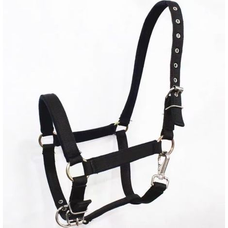 Irovami Tapis de licol en velours pour cheval, têtière noire résistante à l'abrasion