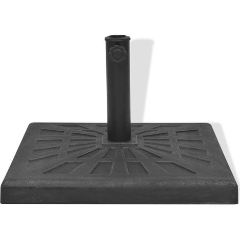 Base per Parasole Quadrata in Resina Nera 12 kg vidaXL