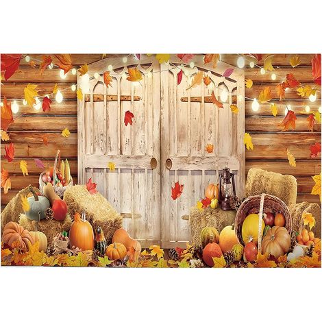 Bannière Décorative Pour Porte De Garage - Motif Citrouille D'Action De Grâce - Tissu Imprimé Numérique - 480 x 230 cm